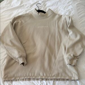 Essentials Cream Turtleneck Sweater for Men